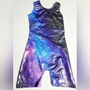Galaxy Sleeveless gymnastics Leotards Unitard Shorts Size 150 11/12